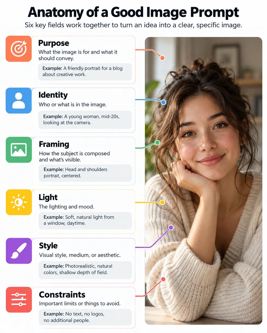 Six useful ingredients of a ChatGPT portrait prompt